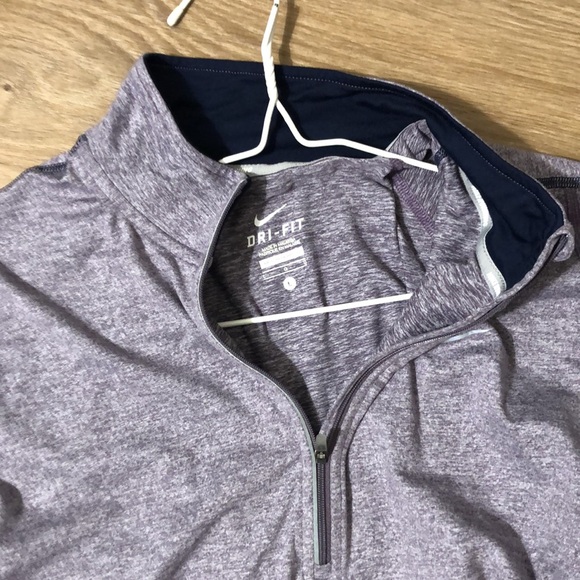 Nike Activewear Dri-fit 1/4 zip top -worn only twice - womens L   mauve grey - Picture 2 of 8